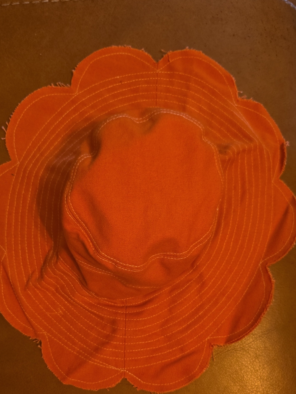 Anthropologie Flower Canvas Bucket Hat- Terra Cott NWT Sz OS